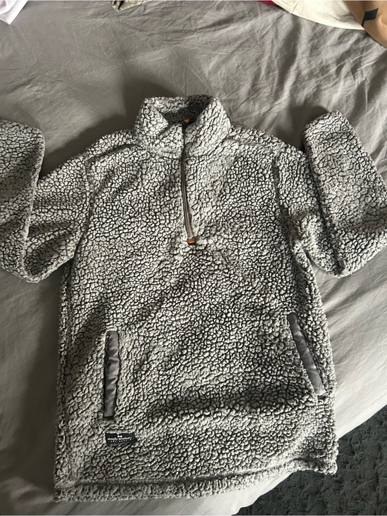 Simply Southern Jackets & Blazers - Simply Southern Gray Sherpa Pullover Jacket